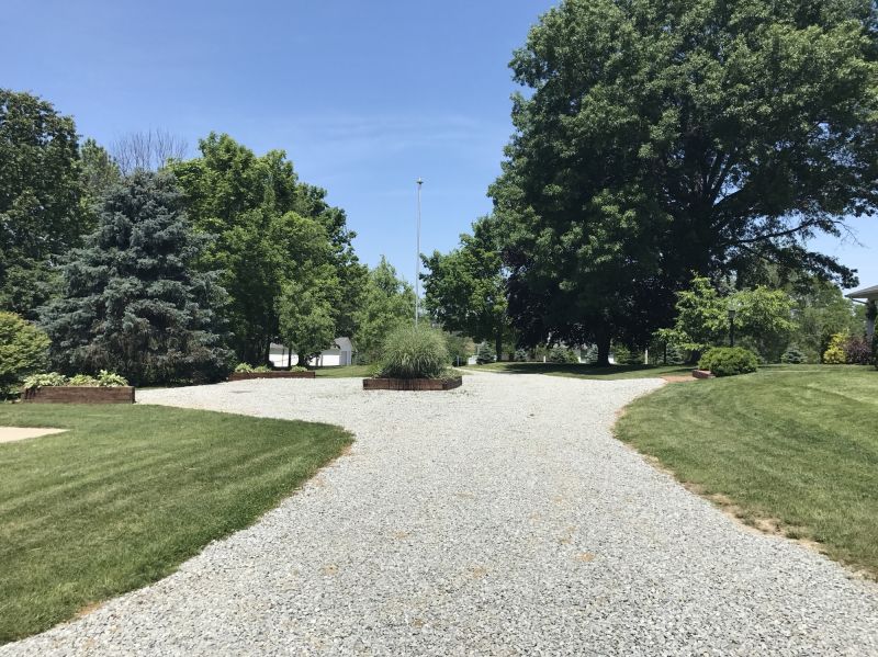 Completed Rock Driveway with Landscaping